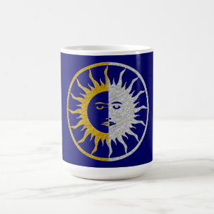 Caneca De Café Símbolo do SOL & da LUA - prata do ouro