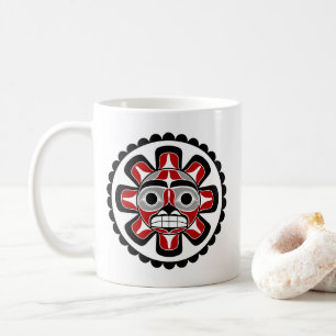 Caneca De Café Símbolo do Sol Nativo Americano do Noroeste Pacífi