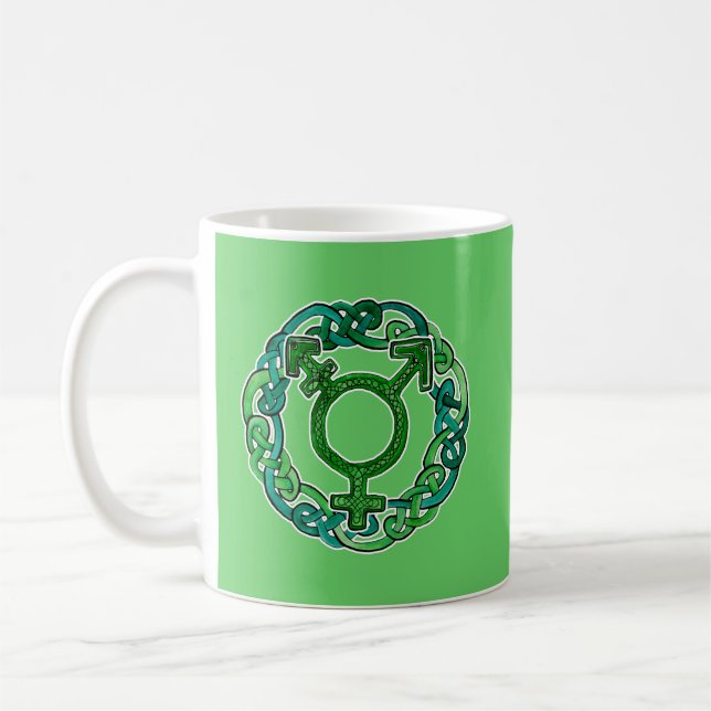 Caneca De Café Símbolo do Transgender de Knotwork do céltico (Esquerda)