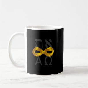 Caneca De Café Símbolo Dourado da infinidade. Aleph Tav - alfa e