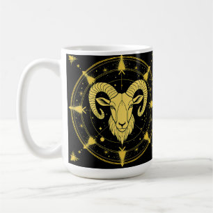 Caneca De Café Símbolo Dourado do Zodíaco de Áries