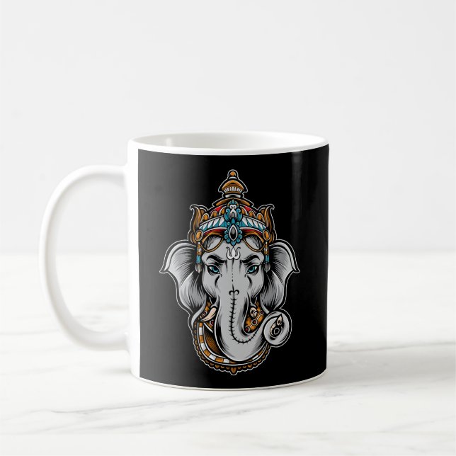 Caneca De Café Símbolo Ganesh Yoga Hindu Men Meditação Gift (Esquerda)