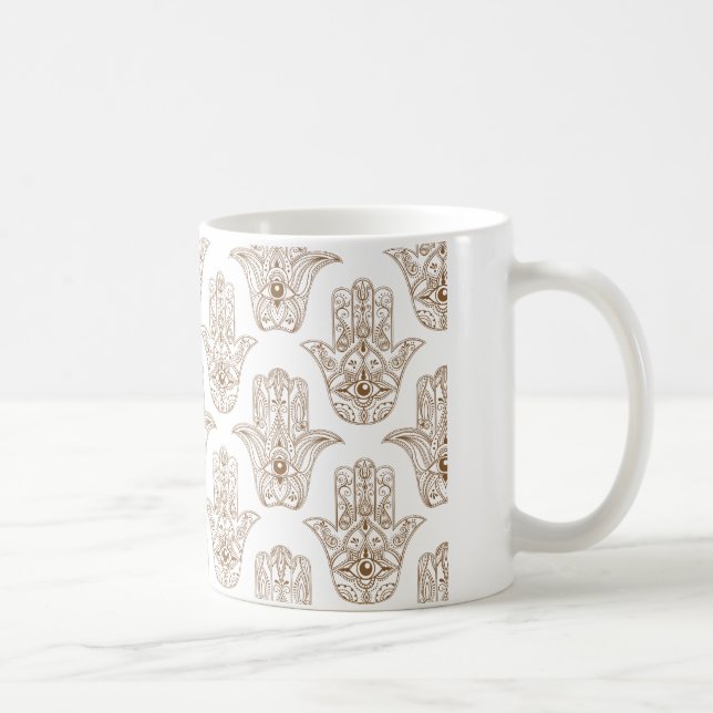 Caneca De Café Símbolo Hamsa Padrão (Direita)