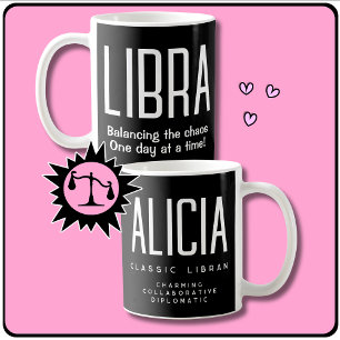 Caneca De Café Símbolo Libra Star Zodiac Gift