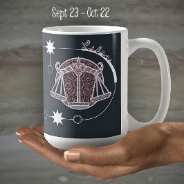 Caneca De Café Símbolo Libra Zodiac Astrologia Mandala Cinza Bran