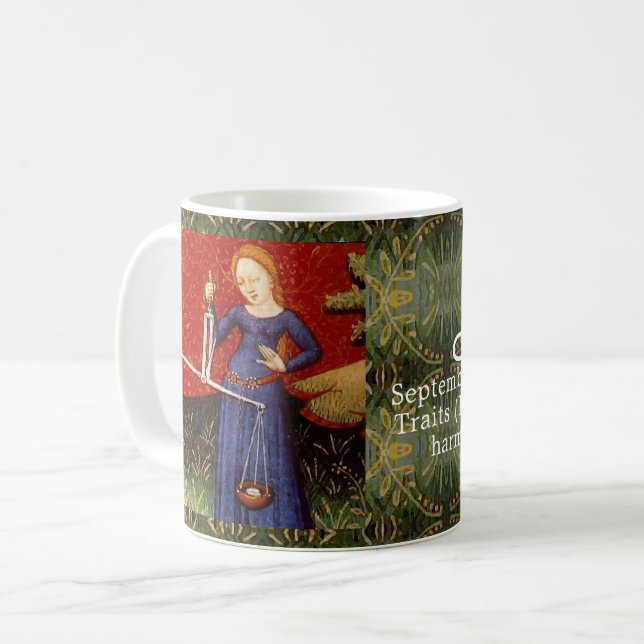 Caneca De Café Símbolo Libra Zodiac Escala Festa de aniversário (Frente Esquerda)