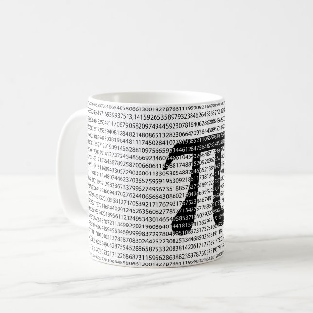 Caneca De Café Símbolo matemático original do número preto pi dia (Frente Esquerda)