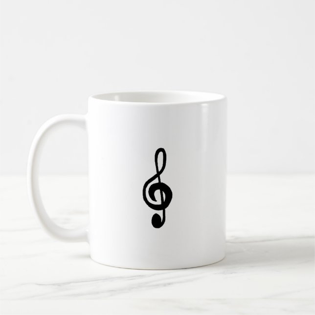 Caneca De Café Símbolo Musical Treble Clef Simple Musical (Esquerda)
