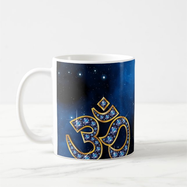 Caneca De Café Símbolo Om com Pedras "Sapphire" (Esquerda)