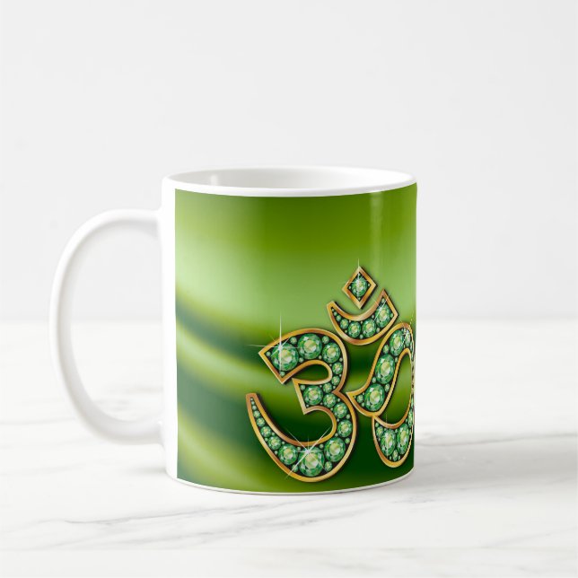 Caneca De Café Símbolo Om com Taça de Pedras "Peridot" (Esquerda)