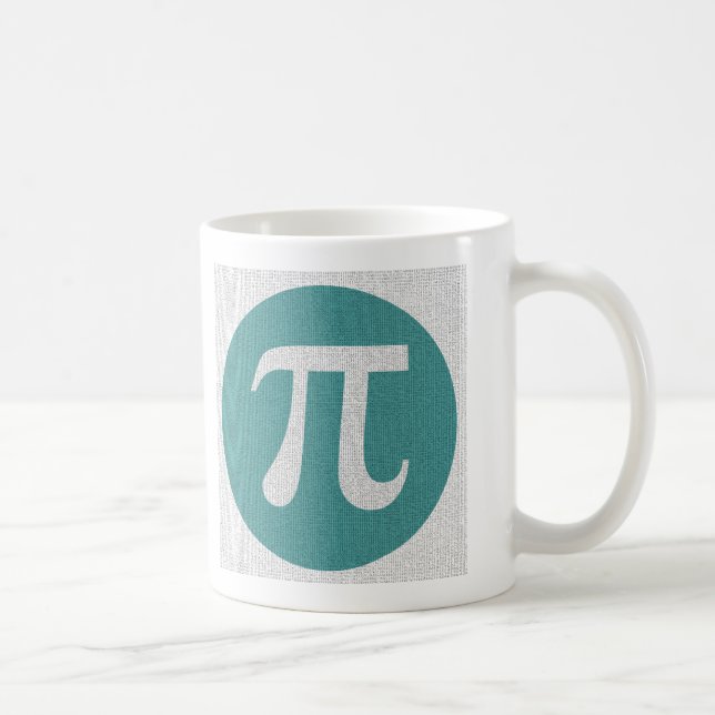 Caneca De Café Símbolo Pi do geek matemático, círculo azul e dígi (Direita)