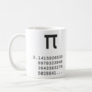 Caneca De Café Símbolo Pi e Dígitos de Pi Professor de Matemática