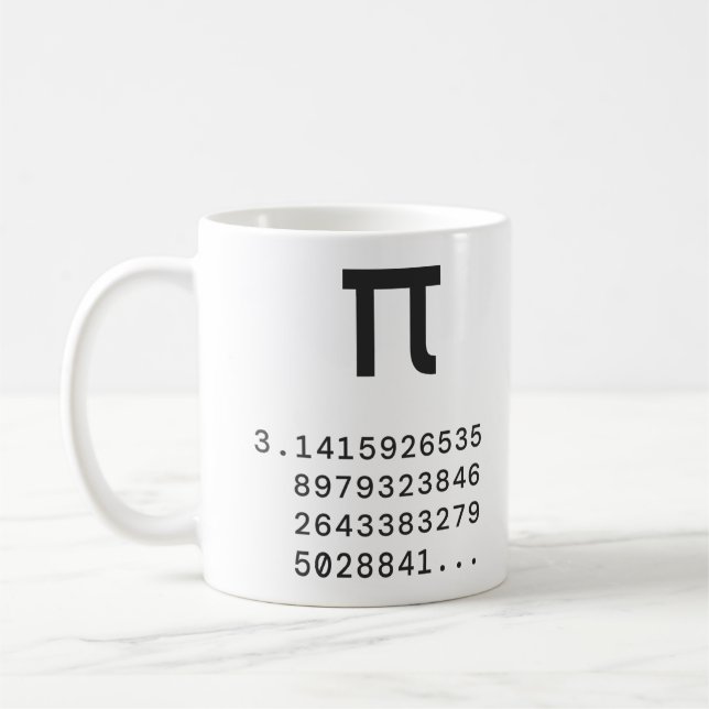 Caneca De Café Símbolo Pi e Dígitos de Pi Professor de Matemática (Esquerda)