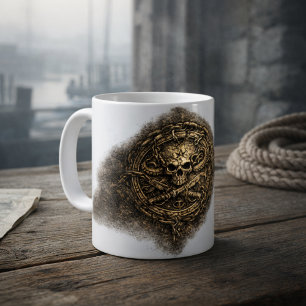 Caneca De Café Símbolo Pirata da Moeda Amaldiçoada