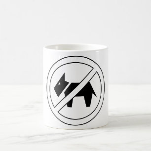 Caneca De Café Símbolo Preto e Branco em Negrito Proibido Cães