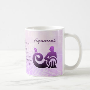 Caneca De Café Símbolo roxo da astrologia do Aquário do sinal do