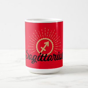 Caneca De Café Símbolo Sagittarius Starburst Vermelho