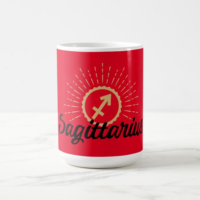 Caneca De Café Símbolo Sagittarius Starburst Vermelho (Centro)