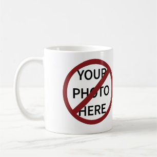 Caneca De Café Símbolo Sem Círculo de Ban Vermelho Personalizável