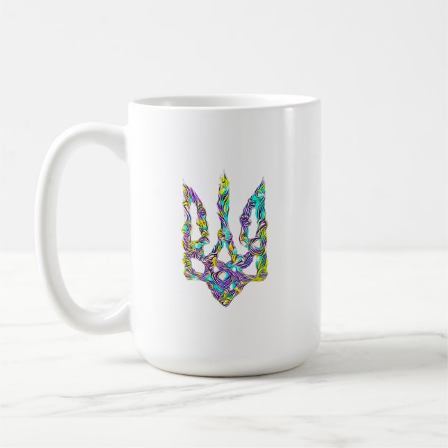 Caneca De Café Símbolo ucraniano trident (Esquerda)