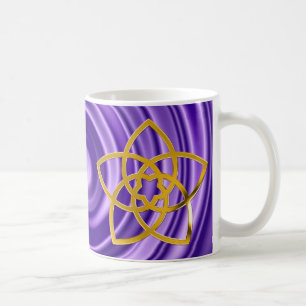 Caneca De Café Símbolo Vênus Flor / DOURADO espiral violeta