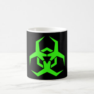 Caneca De Café Símbolo verde de néon do Biohazard