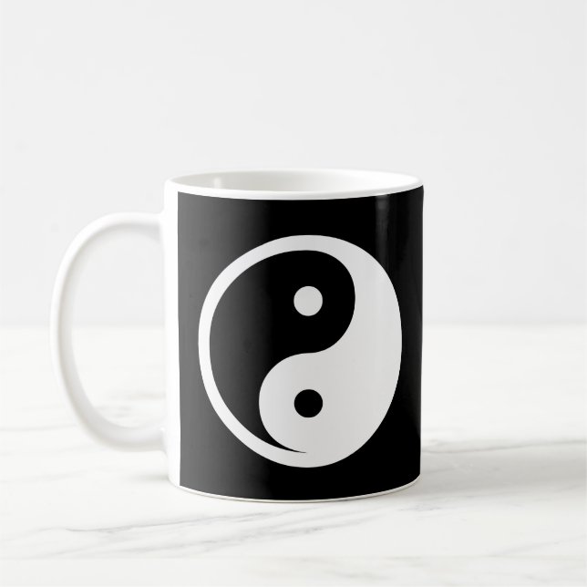 Caneca De Café Símbolo Yin Yang - tatuagem sólida design 2 (Esquerda)