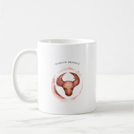Caneca De Café Símbolo Zodiac Aquarela Taurus Astrologia | Monogr
