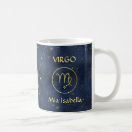 Caneca De Café Símbolo Zodiac Virgo & Celestial Cat Mug