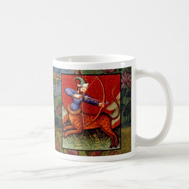 Caneca De Café Símbolo Zodíaco Antigo Ancião Sagitário Taça/ Mug (Direita)