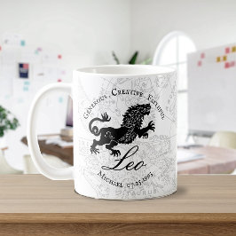 Caneca De Café Símbolo Zodíaco Branco Preto Personalizado