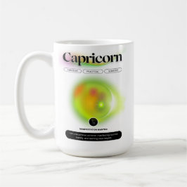 Caneca De Café Símbolo Zodiano Moderno Capricórnio Citação Elemen