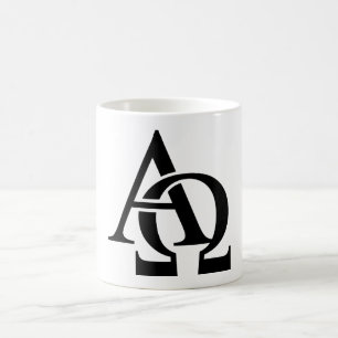 Caneca De Café Símbolos alfa e ômega Cartas De Alfabeto Grego