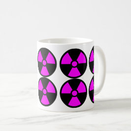 Caneca De Café Símbolos de Magenta Trefoil em preto -