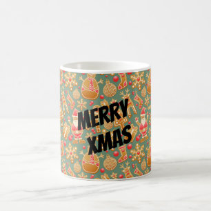 Caneca De Café Símbolos de Natal Felizes