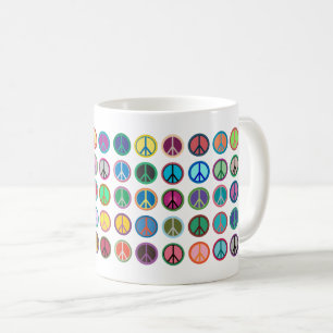 Caneca De Café Símbolos de paz coloridos