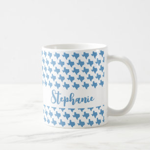 Caneca De Café Símbolos do Texas, Estado do Texas, Azul