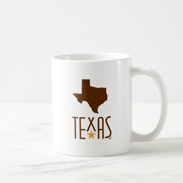 Caneca De Café Símbolos do Texas, Estado do Texas, castanho (Direita)