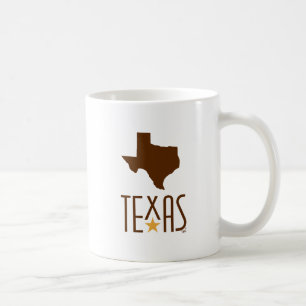 Caneca De Café Símbolos do Texas, Estado do Texas, marrom