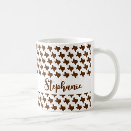 Caneca De Café Símbolos do Texas, Estado do Texas, Marrom