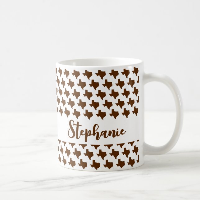 Caneca De Café Símbolos do Texas, Estado do Texas, Marrom (Direita)