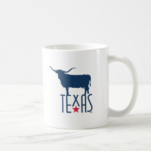 Caneca De Café Símbolos do Texas, Longhorn, marinho