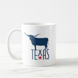 Caneca De Café Símbolos do Texas, Longhorn, marinho