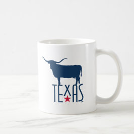 Caneca De Café Símbolos do Texas, Longhorn, marinho