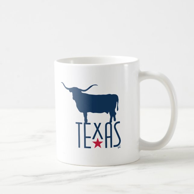 Caneca De Café Símbolos do Texas, Longhorn, marinho (Direita)