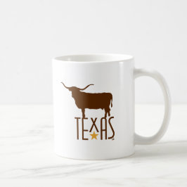 Caneca De Café Símbolos do Texas, Longhorn, marrom