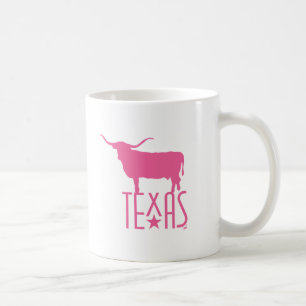 Caneca De Café Símbolos do Texas, Longhorn, rosa