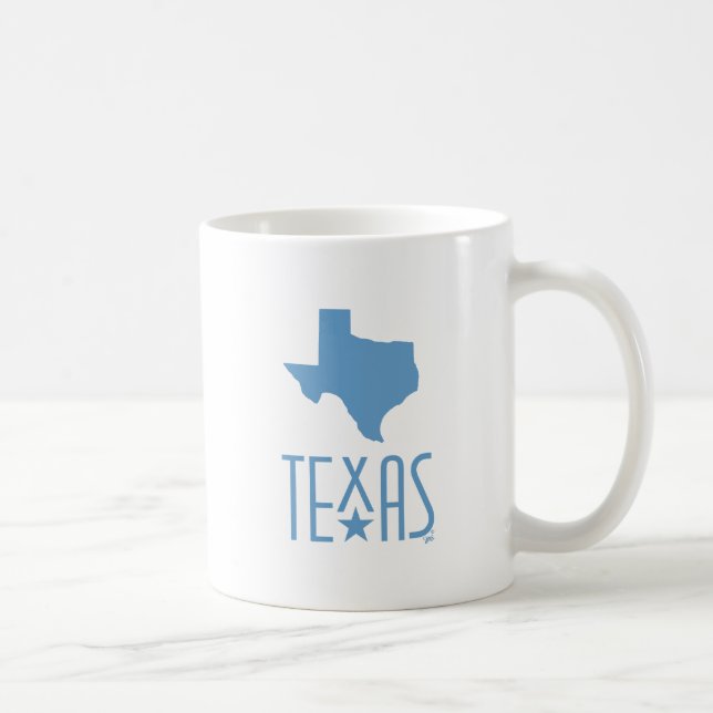 Caneca De Café Símbolos do Texas, Texas, azul (Direita)