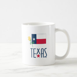 Caneca De Café Símbolos do Texas, Texas Flag e Yellow Rose