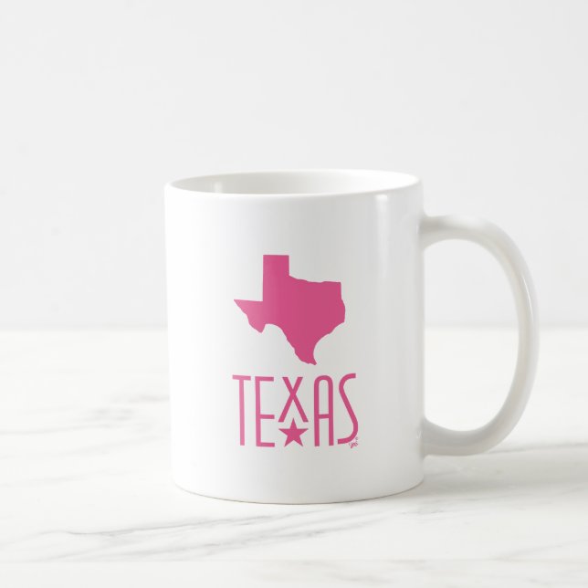 Caneca De Café Símbolos do Texas, Texas, rosa (Direita)